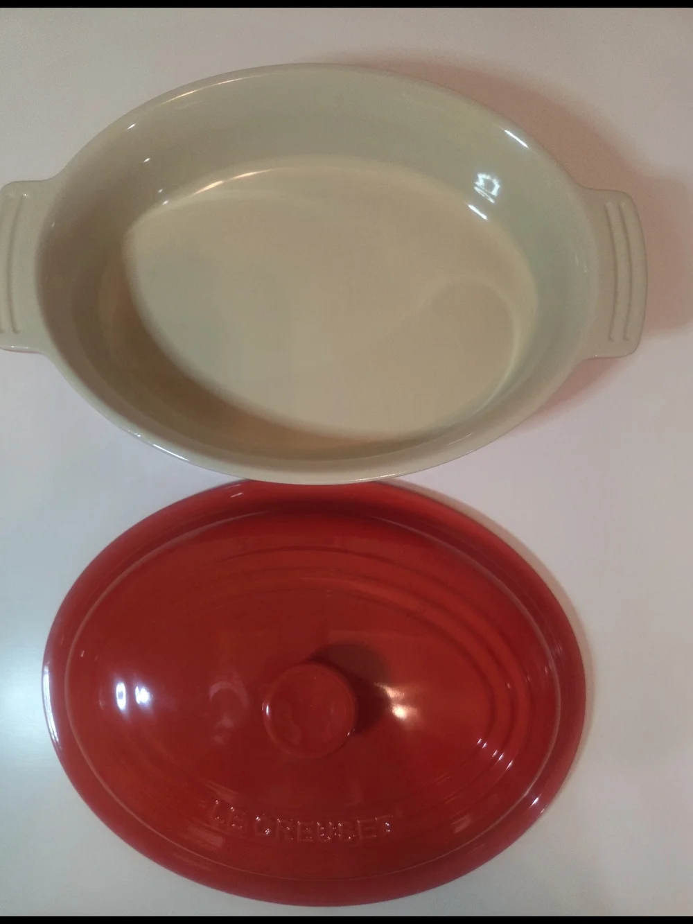 Le Creuset Red Oval Covered Casserole Dish